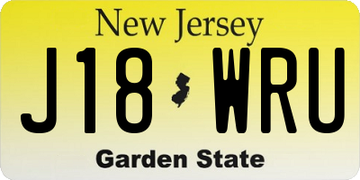 NJ license plate J18WRU