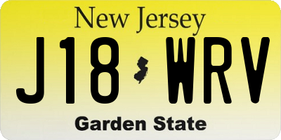 NJ license plate J18WRV