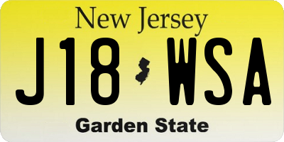 NJ license plate J18WSA