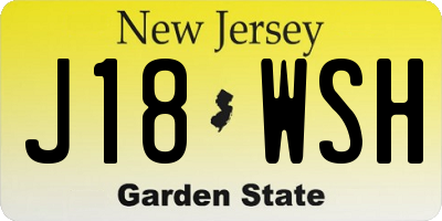 NJ license plate J18WSH