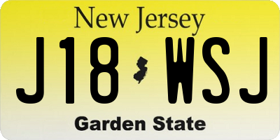 NJ license plate J18WSJ