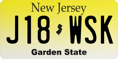 NJ license plate J18WSK