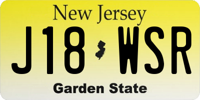 NJ license plate J18WSR