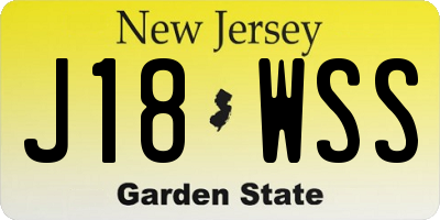 NJ license plate J18WSS