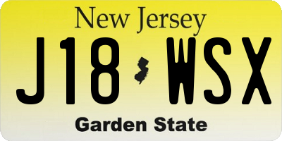 NJ license plate J18WSX