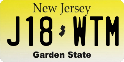 NJ license plate J18WTM