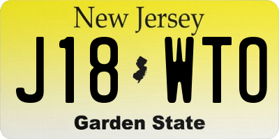 NJ license plate J18WTO
