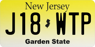 NJ license plate J18WTP