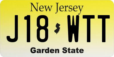 NJ license plate J18WTT