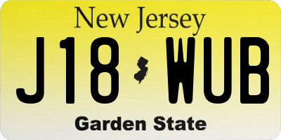 NJ license plate J18WUB