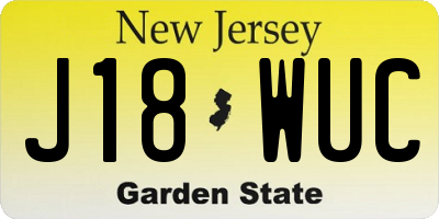 NJ license plate J18WUC