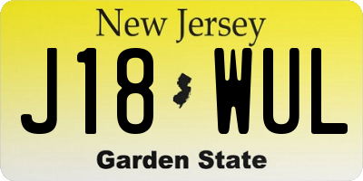 NJ license plate J18WUL