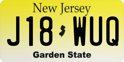 NJ license plate J18WUQ