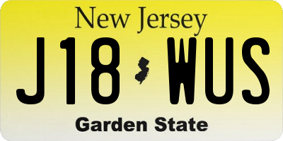 NJ license plate J18WUS