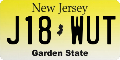NJ license plate J18WUT