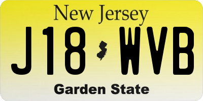 NJ license plate J18WVB