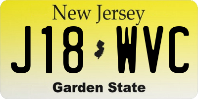 NJ license plate J18WVC