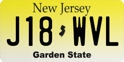 NJ license plate J18WVL