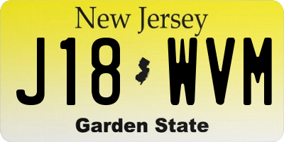 NJ license plate J18WVM