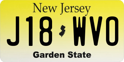 NJ license plate J18WVO
