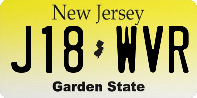NJ license plate J18WVR