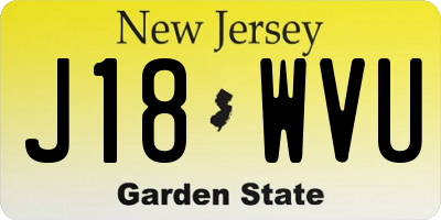 NJ license plate J18WVU