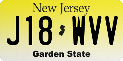 NJ license plate J18WVV