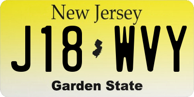 NJ license plate J18WVY