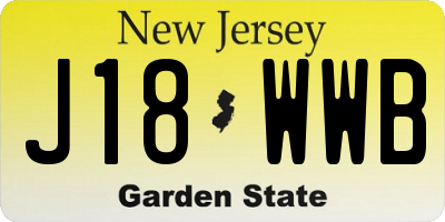NJ license plate J18WWB