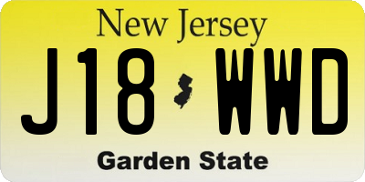 NJ license plate J18WWD