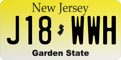 NJ license plate J18WWH