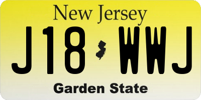 NJ license plate J18WWJ