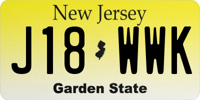 NJ license plate J18WWK