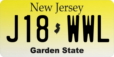 NJ license plate J18WWL