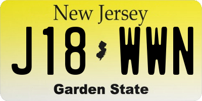 NJ license plate J18WWN
