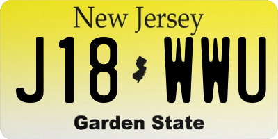 NJ license plate J18WWU
