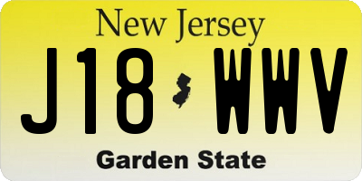 NJ license plate J18WWV