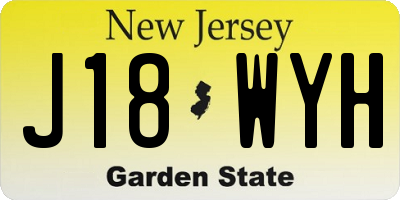 NJ license plate J18WYH