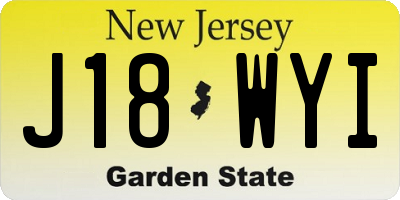 NJ license plate J18WYI
