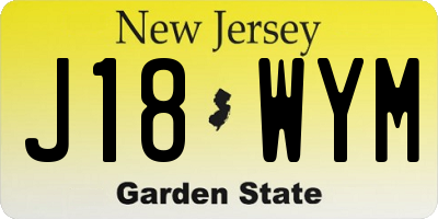 NJ license plate J18WYM