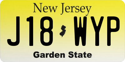NJ license plate J18WYP