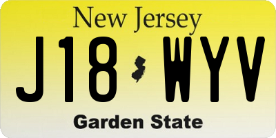 NJ license plate J18WYV