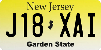 NJ license plate J18XAI