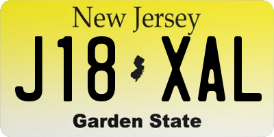 NJ license plate J18XAL
