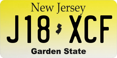 NJ license plate J18XCF