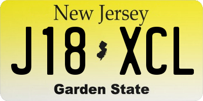 NJ license plate J18XCL