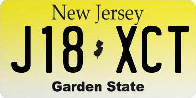 NJ license plate J18XCT