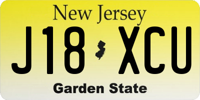 NJ license plate J18XCU