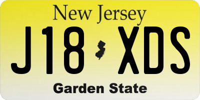 NJ license plate J18XDS