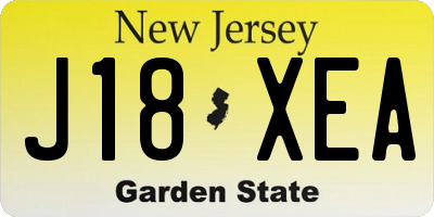 NJ license plate J18XEA